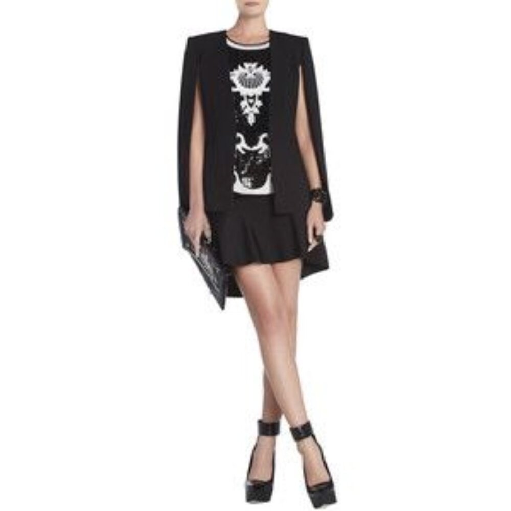 New* BCBG MAXAZRIA Upas Cape Black Color Size XS $228
